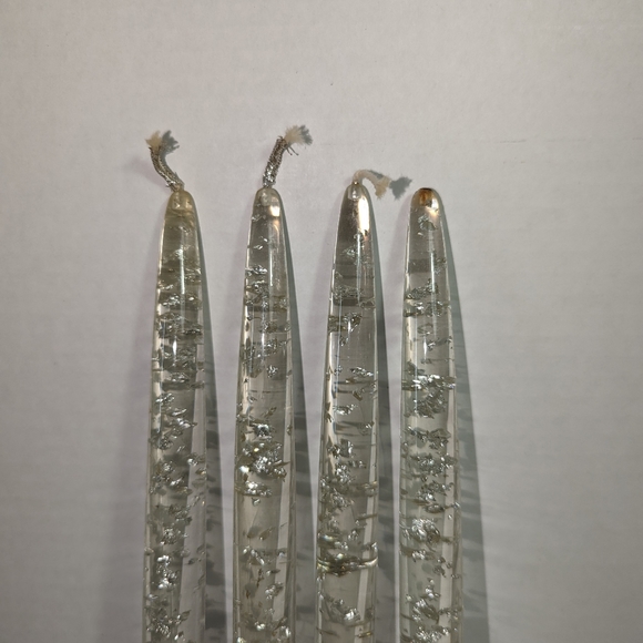 Lucite Silver Candlesticks Set of Four - Picture 6 of 6